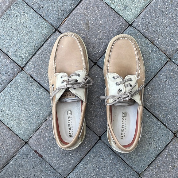 Cross Lace Leather Top Sider Boat Shoe, Slip Resistant - Picture 1 of 5